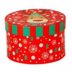 PUDEŁKO PREZENTOWE OKRĄGŁE RENIFER WINTER JOY - Panon