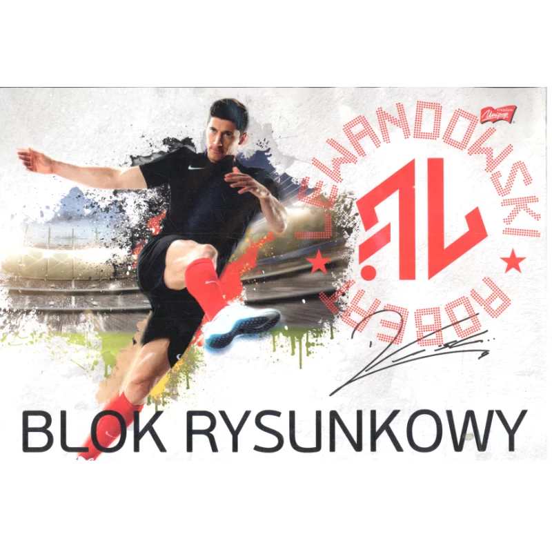 BLOK RYSUNKOWY BIAŁY A4 ROBERT LEWANDOWSKI - St. Majewski