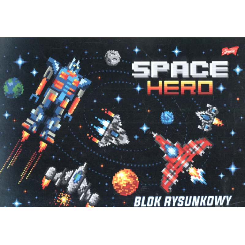 BLOK RYSUNKOWY BIAŁY A4 SPACE HERO - St. Majewski BLOK RYSUNKOWY BIAŁY A4 SPACE HERO - St. Majewski