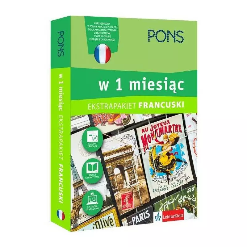 FRANCUSKI W 1 MIESIĄC Z 3 TABLICAMI JĘZYKOWYMI I KURSEM ONLINE - LektorKlett