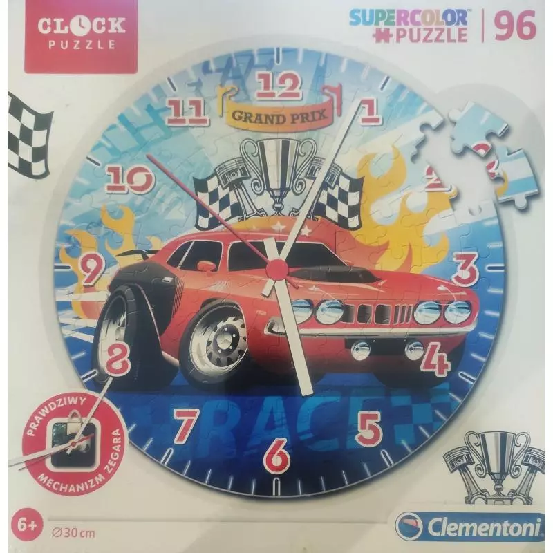 AUTO ZEGAR ŚCIENNY PUZZLE 96 ELEMENTOW 6+ - Clementoni