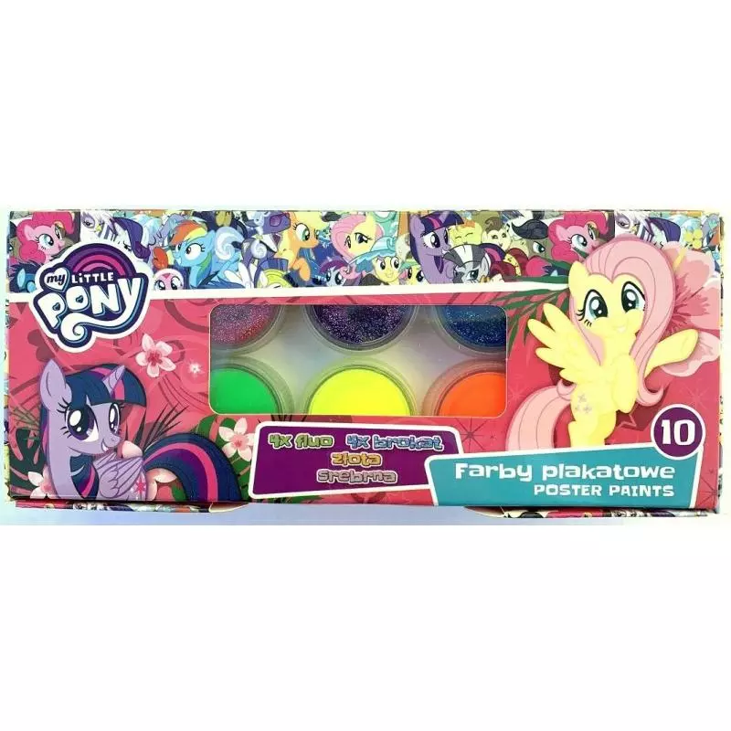 FARBY PLAKATOWE 10 KOLORÓW 20 ML MY LITTLE PONY 3+ - St. Majewski