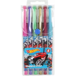 DŁUGOPISY ŻELOWE 6 KOLORÓW HOT WHEELS - St. Majewski
