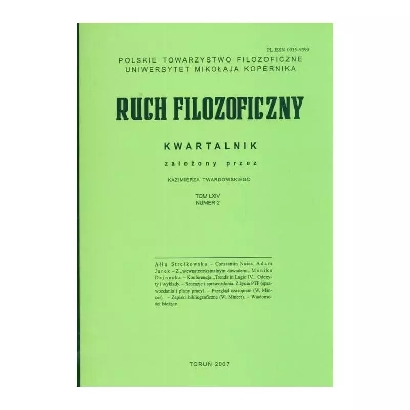 RUCH FILOZOFICZNY Lech Gumański - Wydawnictwo Naukowe UMK