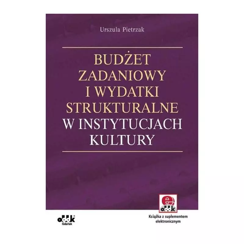 BUDŻET ZADANIOWY I WYDATKI STRUKTURALNE W INSTYTUCJACH KULTURY Urszula Pietrzak - ODDK