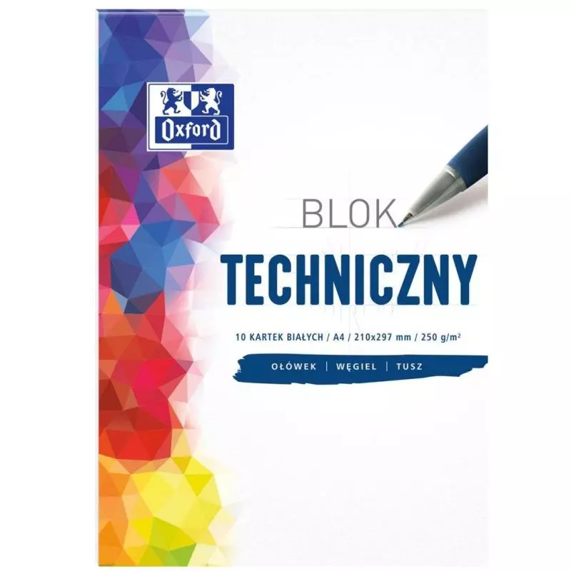 BLOK TECHNICZY BIAŁY 10 KARTEK A4 OXFORD - Hamelin