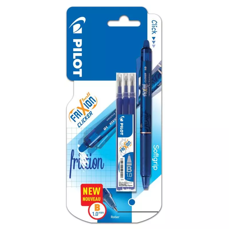 PIÓRO KULKOWE PILOT FRIXION CLICKER + 3 WKŁADY NIEBIESKIE - Pilot