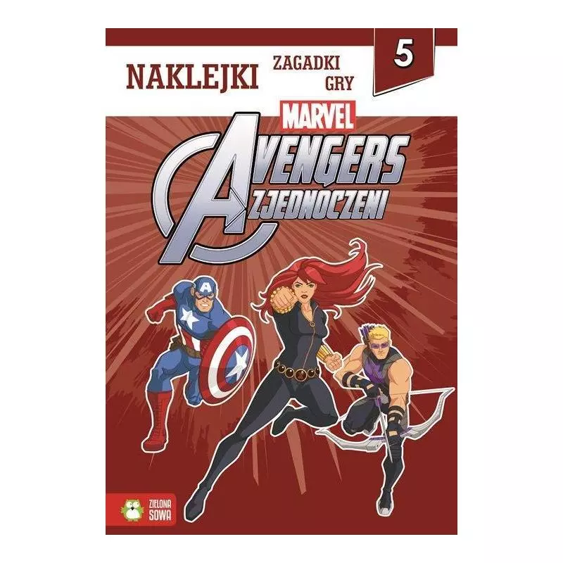 AVENGERS ZJEDNOCZENI NAKLEJKI, ZAGADKI, GRY 5 - Zielona Sowa AVENGERS ZJEDNOCZENI NAKLEJKI, ZAGADKI, GRY 5 - Zielona Sowa
