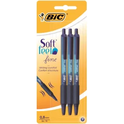 DŁUGOPIS AUTOMATYCZNY NIEBIESKI 0.8MM 3 SZT. BIC SOFT FEEL LINE - BiC