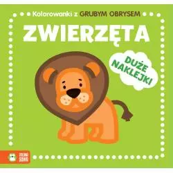 KOLOROWANKI Z GRUBYM OBRYSEM ZWIERZĘTA + NAKLEJKI 2+ - Zielona Sowa