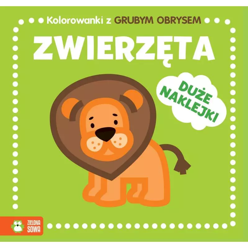 KOLOROWANKI Z GRUBYM OBRYSEM ZWIERZĘTA + NAKLEJKI 2+ - Zielona Sowa