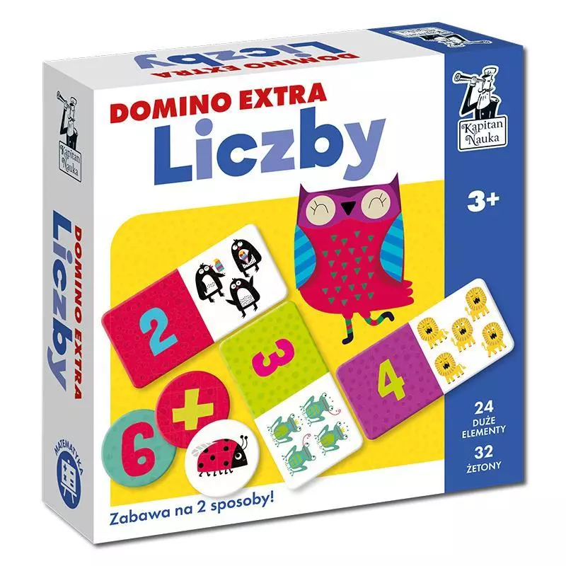 LICZBY DOMINO EXTRA GRA EDUKACYJNA KAPITAN NAUKA 3+ - Edgard