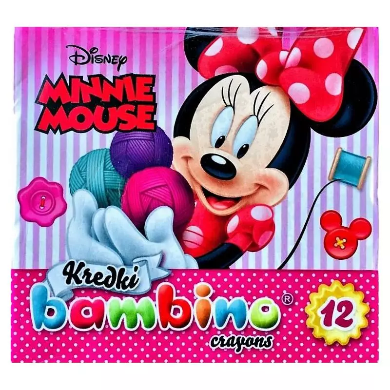 KREDKI ŚWIECOWE BAMBINO 12 KOLORÓW MINNIE MOUSE - St. Majewski