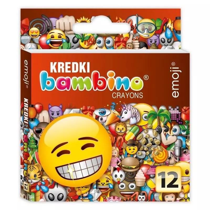 KREDKI ŚWIECOWE BAMBINO 12 KOLORÓW EMOJI - St. Majewski KREDKI ŚWIECOWE BAMBINO 12 KOLORÓW EMOJI - St. Majewski