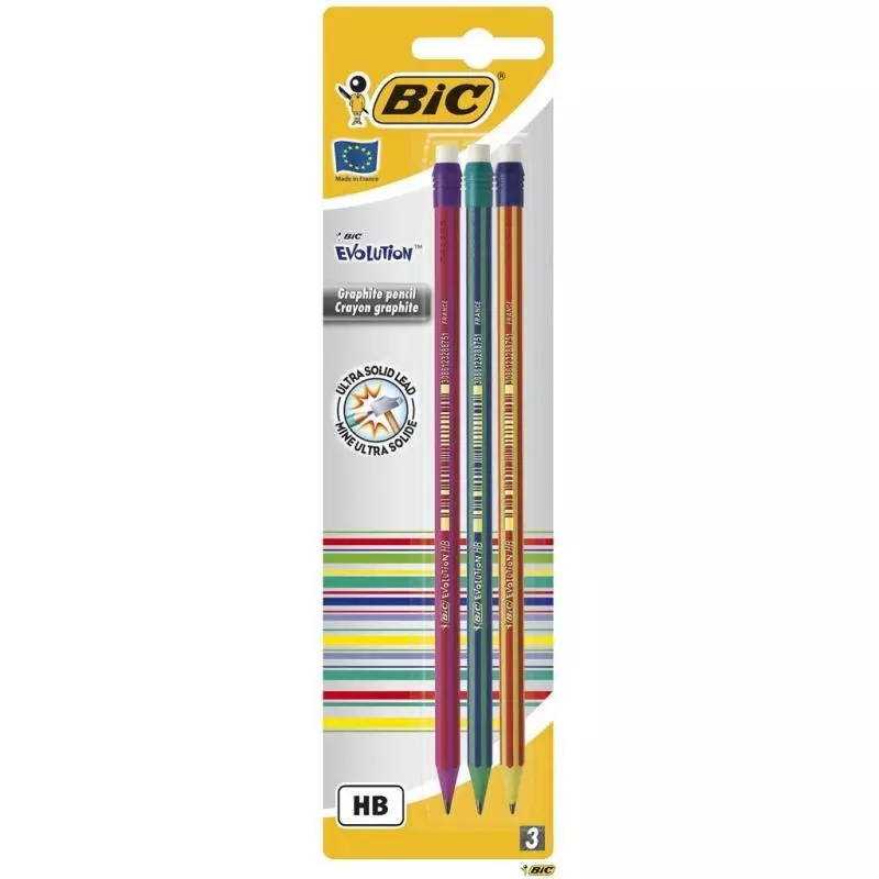 OŁÓWEK HB Z GUMKĄ 3SZT. BIC EVOLUTION - BiC OŁÓWEK HB Z GUMKĄ 3SZT. BIC EVOLUTION - BiC