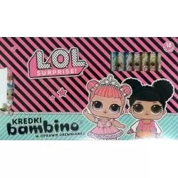 KREDKI DREWNIANE BAMBINO GRUBE 18 KOLORÓW + TEMPERÓWKA L.O.L. SURPRISE! - St. Majewski