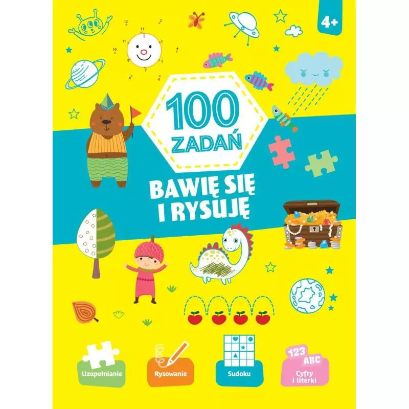 100 ZADAŃ BAWIĘ SIĘ I RYSUJĘ 4+ - Olesiejuk