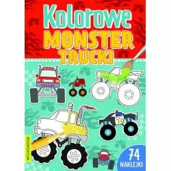 KOLOROWE MONSTER TRUCKI 74 NAKLEJKI 5+ - Books & Fun