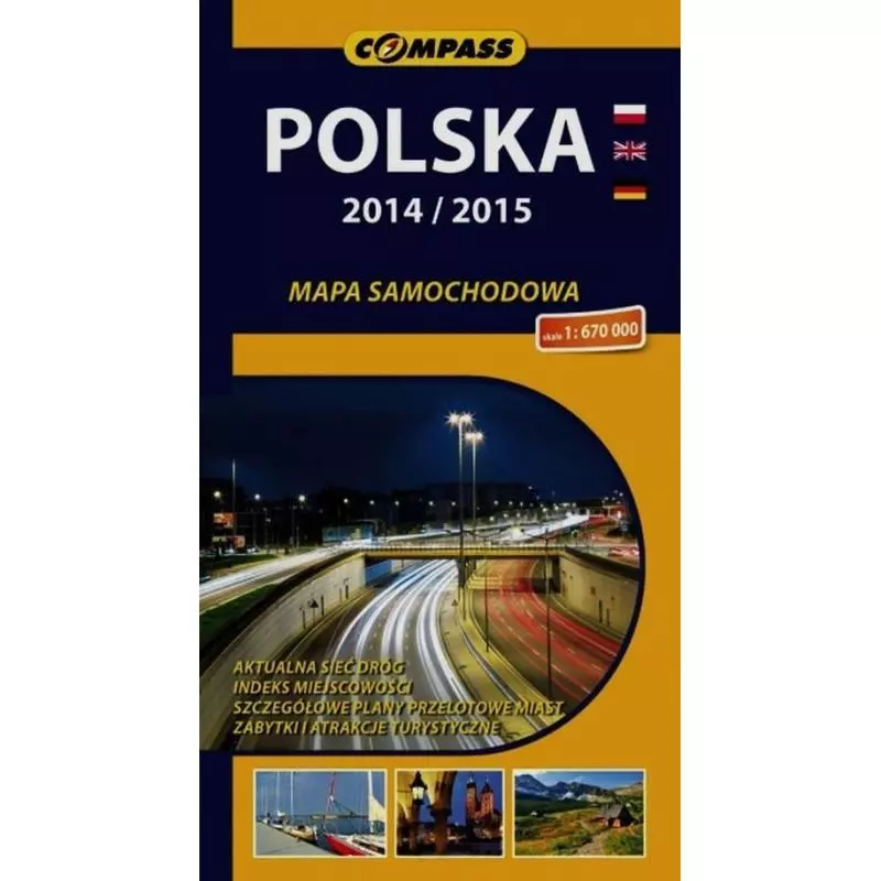 POLSKA 2014/2015 MAPA SAMOCHODOWA 1 : 670 000 - Compass
