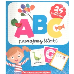 ABC POZNAJEMY LITERKI 24 KARTY Z OBRAZKAMI ĆWICZENIA DLA NAJMŁODSZYCH - Olesiejuk