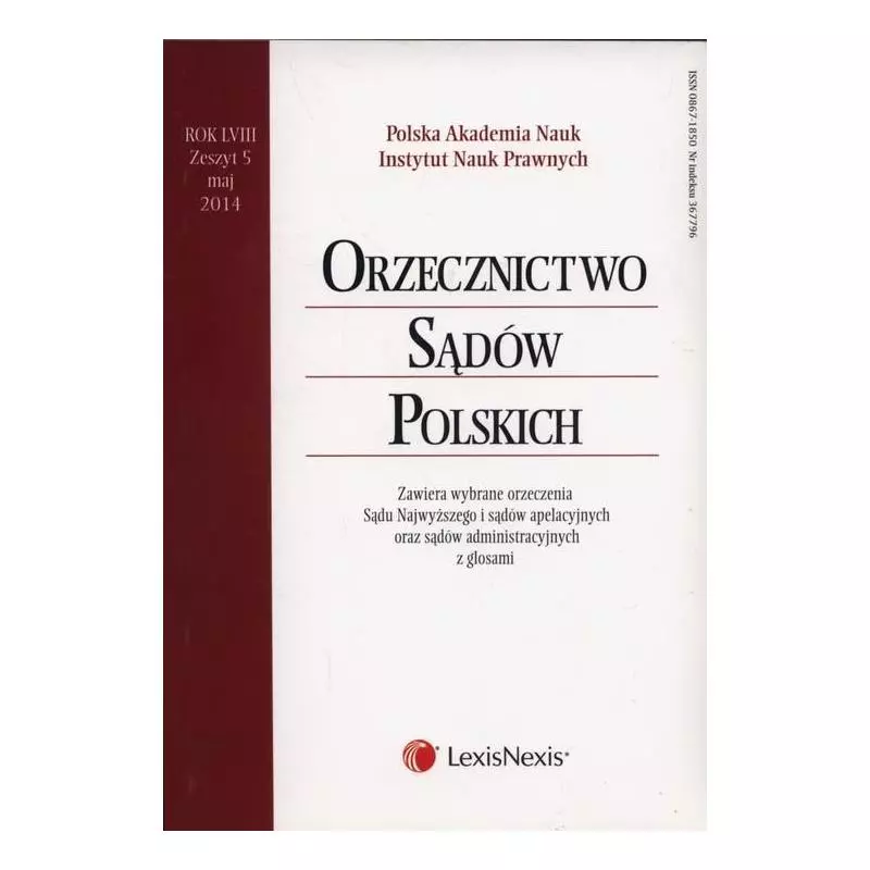 ORZECZNICTWO SĄDÓW POLSKICH 3/2014 - LexisNexis
