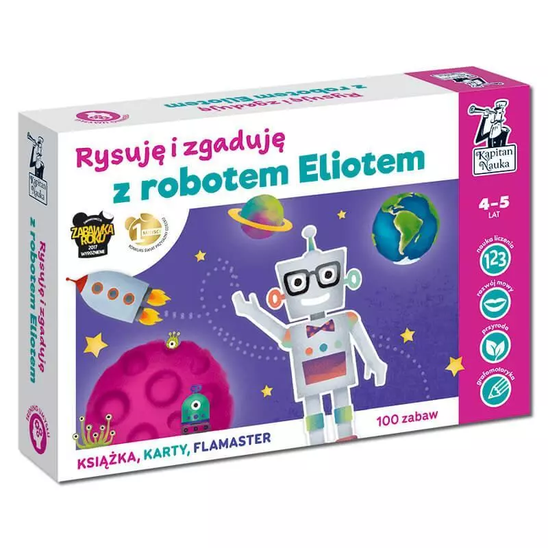 RYSUJĘ I ZGADUJĘ Z ROBOTEM ELIOTEM 100 ZABAW KAPITAN NAUKA 4-5 LAT - Edgard