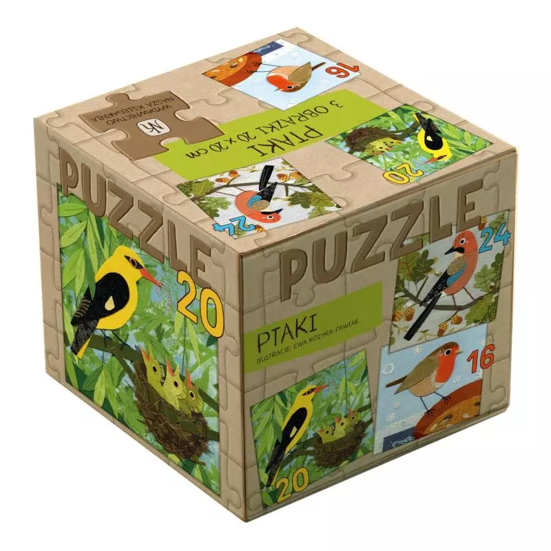 PTAKI PUZZLE 60 ELEMENTÓW 3 W 1 3+ - Nasza Księgarnia