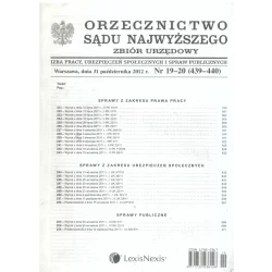 ORZECZNICTWO SĄDU NAJWYŻSZEGO IZBA PRACY UBEZPIECZEŃ SPOŁECZNYCH I SPRAW PUBLICZNYCH - LexisNexis