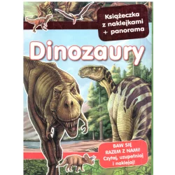 DINOZAURY KSIĄŻECZKA Z NAKLEJKAMI + PANORAMA - Arti