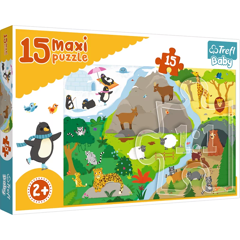PUZZLE MAXI ZWIERZĘTA I ICH DOMKI 15 ELEMENTÓW - Trefl