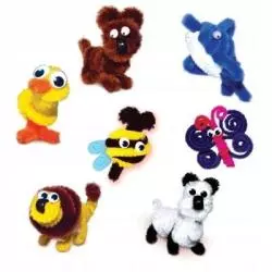 ZESTAW KREATYWNY DRUCIKI POMPONY OCZKA 58 ELEMENTÓW - St. Majewski