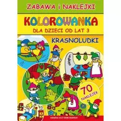 KRASNOLUDKI KOLOROWANKA DLA DZIECI OD LAT 3 ZABAWA I NAKLEJKI Beata Guzowska - Literat