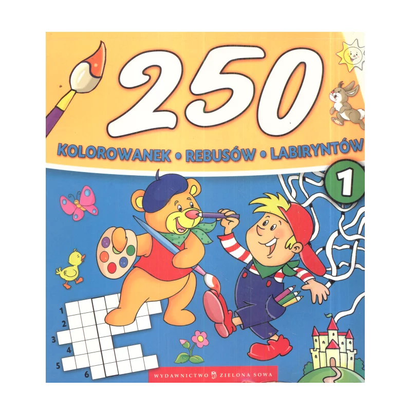 250 KOLOROWANEK REBUSÓW LABIRYNTÓW - Zielona Sowa