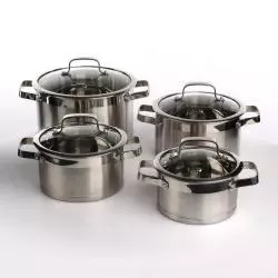 KOMPLET GARNKÓW NIERDZEWNYCH 8 ELEMENTÓW VALDINOX CHROME - Altom