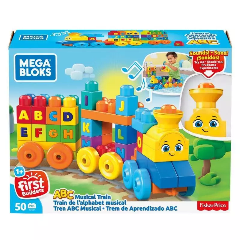 MUZYCZNY POCIĄG ABC KLOCKI MEGA BLOKS FISHER-PRICE 12M+ - Mattel