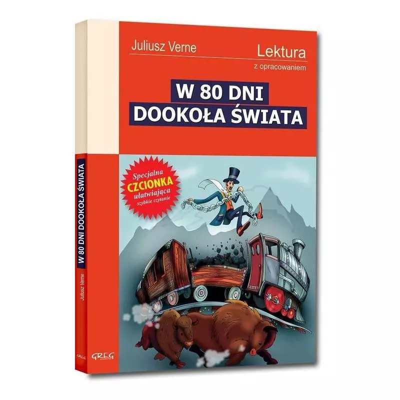 W 80 DNI DOOKOŁA ŚWIATA LEKTURA Z OPRACOWANIEM Juliusz Verne - Greg