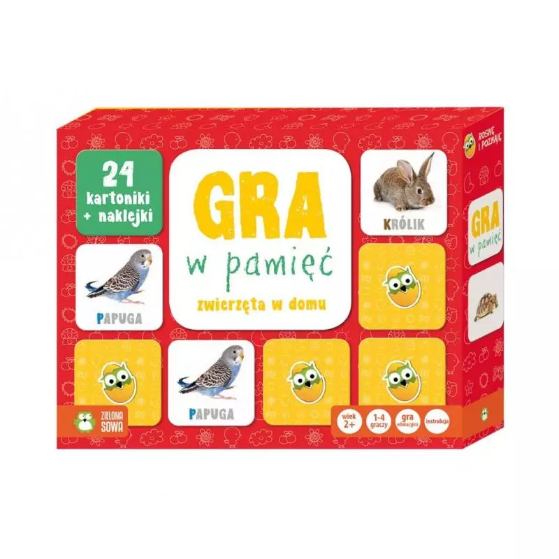 ZWIERZĘTA GRA W PAMIĘĆ 2+ - Zielona Sowa