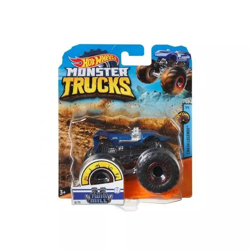 HOT WHEELS SAMOCHODZIK TWIN MILL MONSTER TRUCKS + RAMPA 3+ - Mattel