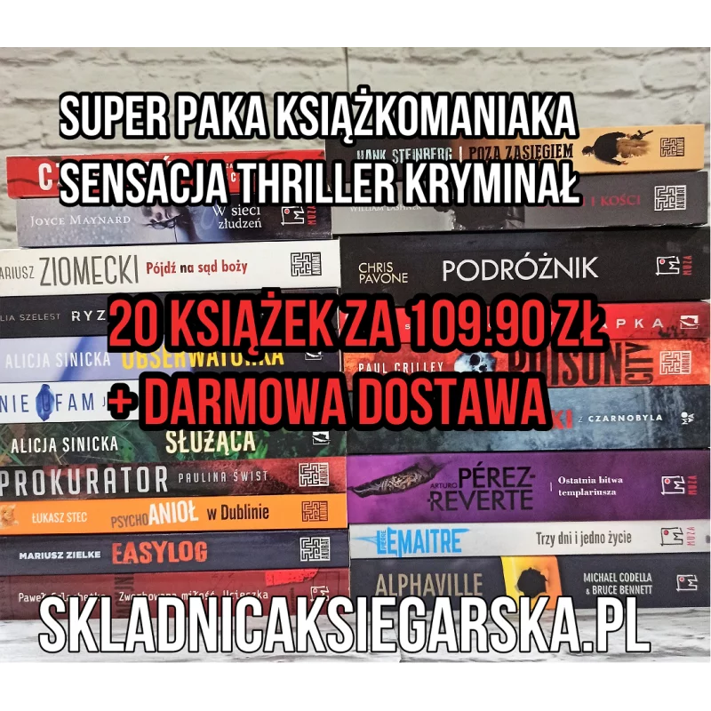 20 KRYMINAŁÓW, SENSACJA THRILLER SUPER PAKA KSIĄŻKOMANIAKA - Mix wydawnictw