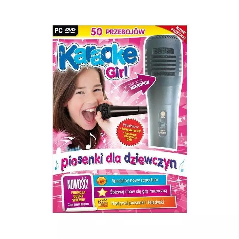 KARAOKE GIRL NOWE PIOSENKI Z MIKROFONEM PC DVD - Avalon