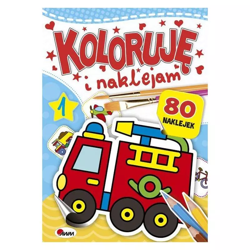 KOLORUJĘ I NAKLEJAM 80 NAKLEJEK 3+ - AWM