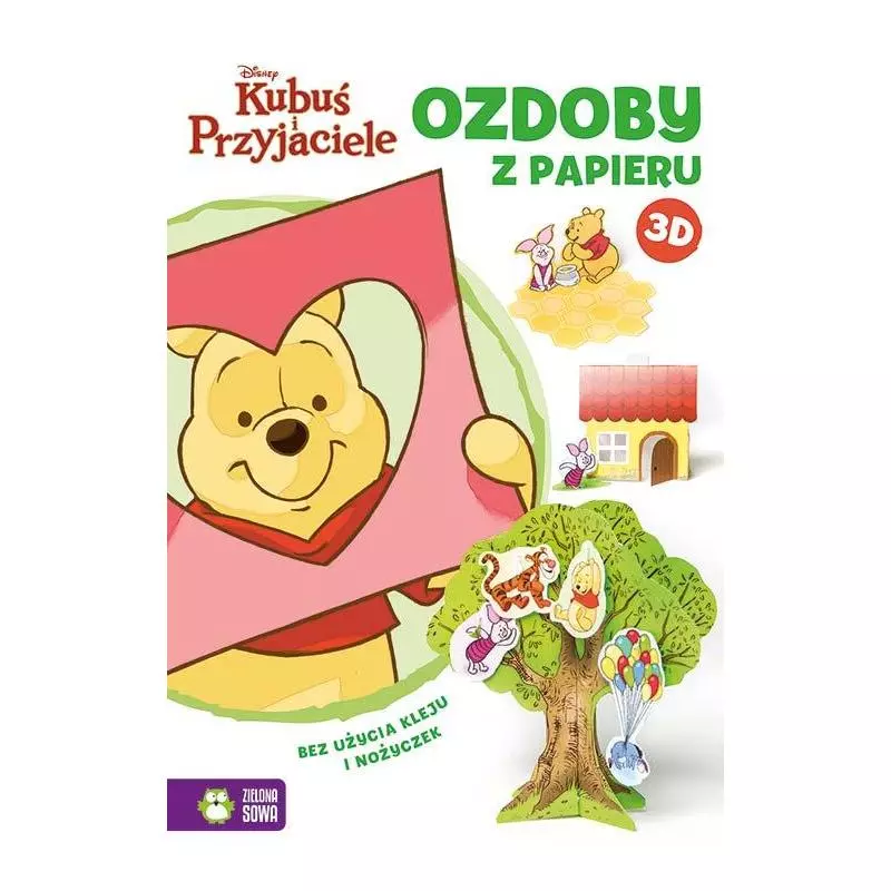 KUBUŚ PUCHATEK OZDOBY Z PAPIERU 3D 4+ - Zielona Sowa