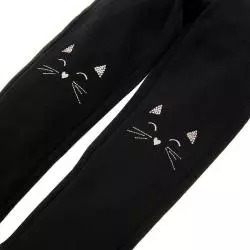 SPODNIE DRESOWE DZIEWCZĘCE CZARNE KOTKI 98 CM - Cool Club