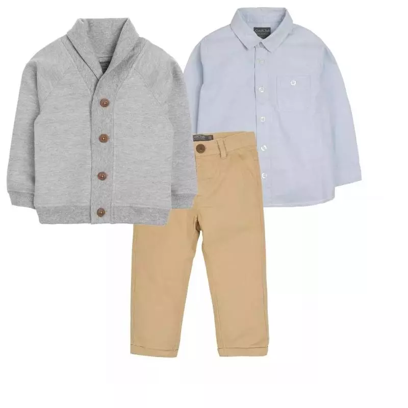 KOMPLET CHŁOPIĘCY KOSZULA + SPODNIE + SWETER 86 CM - Cool Club