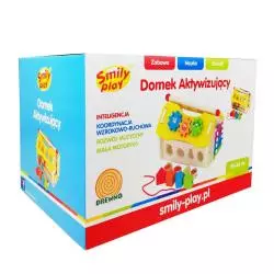 DREWNIANY DOMEK AKTYWIZUJĄCY SORTER SMILY PLAY 18M+ - Smily Play