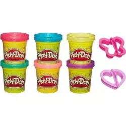 CIASTOLINA PLAY-DOH BŁYSZCZĄCE TUBY 6 SZT. + AKCESORIA 3+ - Hasbro