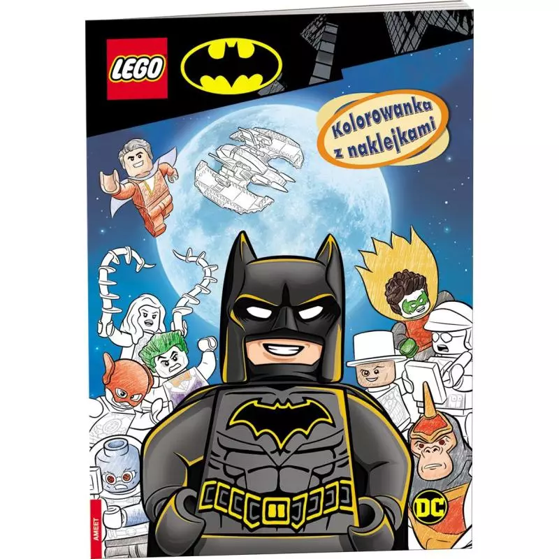 LEGO BATMAN KOLOROWANKA Z NAKLEJKAMI 5+ - Ameet