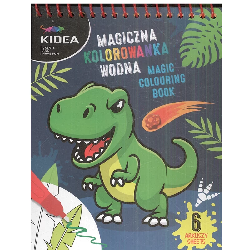 KIDEA MAGICZNA KOLOROWANKA WODNA DINOZAURY - Derform