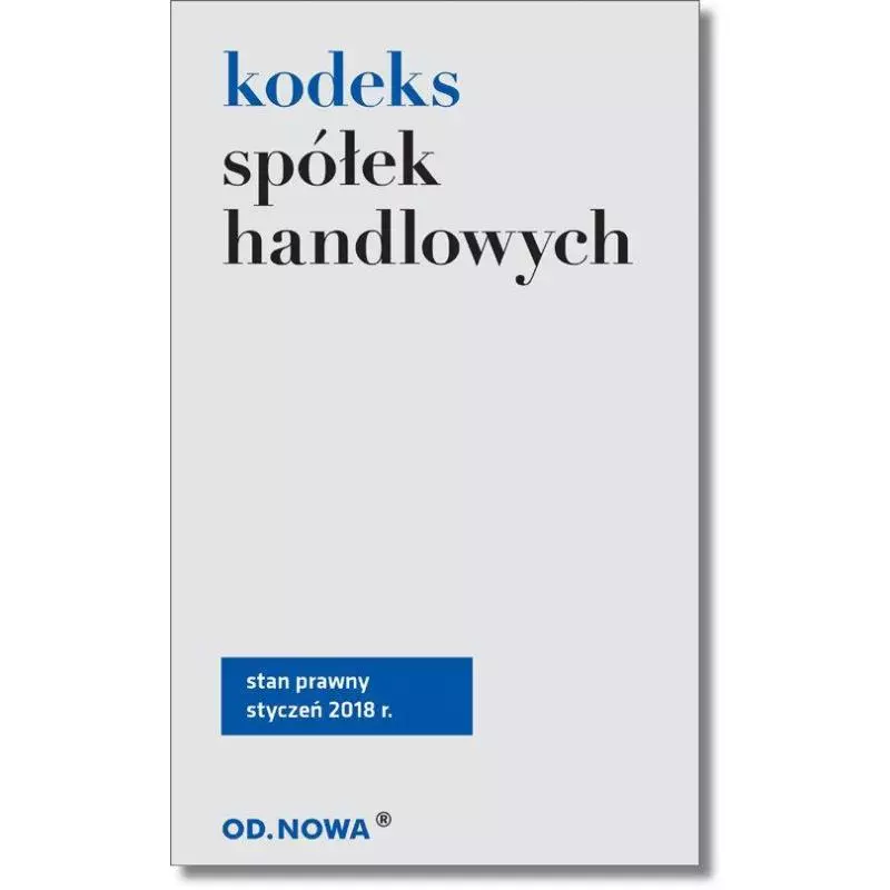 KODEKS SPÓŁEK HANDLOWYCH - od.nowa