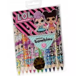 KREDKI BAMBINO DREWNIANE GRUBE 12 KOLORÓW L.O.L. SUPRISE! 3+ - St. Majewski